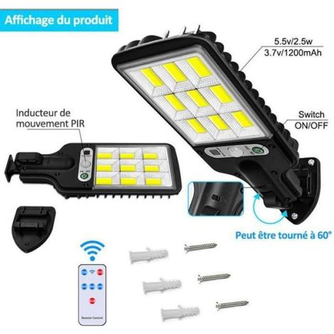 Applique murale LED solaire - 616-1 - Détection de mouvement - Télécommande - Étanche (1/4)