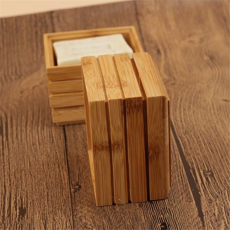 Savon barre support pour salle de bain plan de travail avec couvercle auto égouttage boîte étui - pratique et durable (1/5)