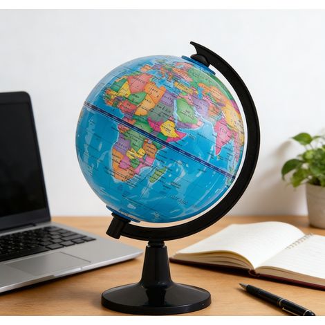 Globe Terrestre Rotatif - Carte Politique HD, Socle Stable en Plastique, Outil Éducatif et Décoration Bureau Élégante (1/5)