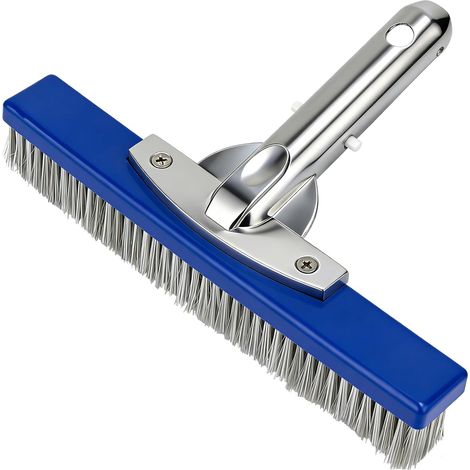 Brosse Piscine 10 Pouces (25,4 cm) Acier et Nylon, Brosse Nettoyage Piscine avec Dos Aluminium et Clip EZ pour Manche télescopique, Brosse Robuste pour Fond et parois Piscine enterrée