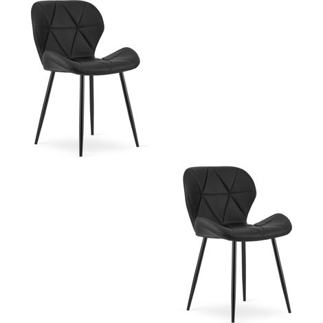 Chaise - leobert - mango - simili cuir noirpieds noirs - lot de 2 211770218 (1/5)