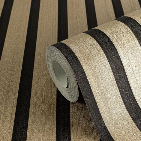 Gold Wood Slat Panel Effect Wallpaper Textured Paste The Wall Vinyl Metallic