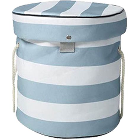 Sac de rangement pour jouets, tapis de jeu, petites briques, blocs, conteneur de rangement, fournitures ménagères, style rayé L (environ 600 g/21,2 oz) (1/5)