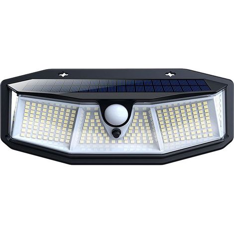 Lampe Solaire Extérieur, 308LED Grand Angle 270° éclairage à Cinq Côtés, Ip65 étanche, 3 Modes D'éclairage, Sans Fil, Pour Jardins, Terrasses, Extérieur, Couloir (2 PCS) (1/5)