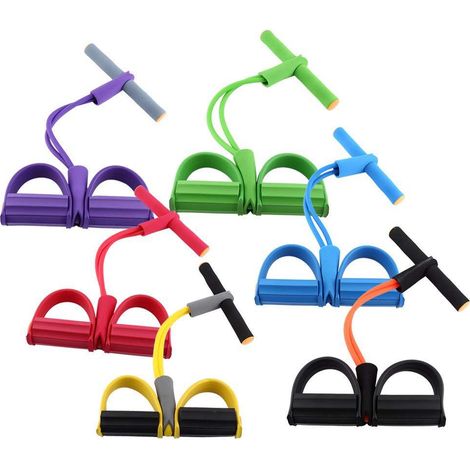 Bande de résistance en latex naturel avec pédale pour le renforcement musculaire. (1/5)