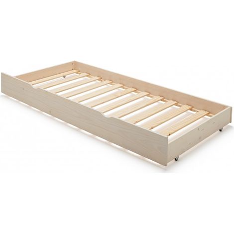 Letto estraibile giovanile in legno bianco lavato 90x180 cm