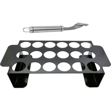 Grille à chili en acier inoxydable noir à 18 trous, pour churrasco, grille de cuisson, ailes et