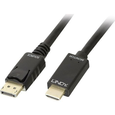 Cable adaptateur DisplayPort / HDMI Fiche male DisplayPort, Fiche male HDMI-A 5.00 m noir 36924 Cable DisplayPort C241911 (1/5)