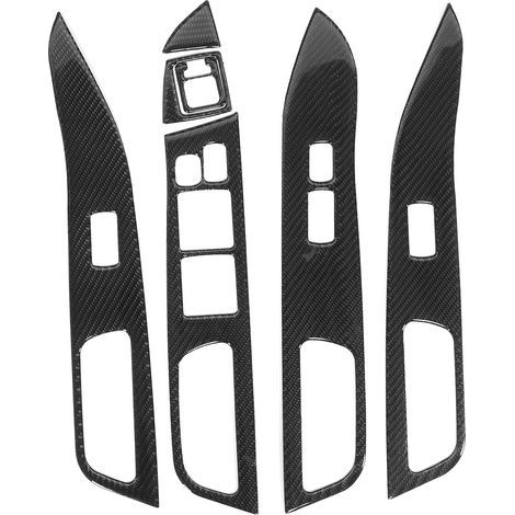 7 piezas de cubiertas de fibra de carbono para interruptores de ventanas para Mitsubishi Lancer 2008-2016 (con volante a la izquierda) - Decoración interior del automóvil (1/5)