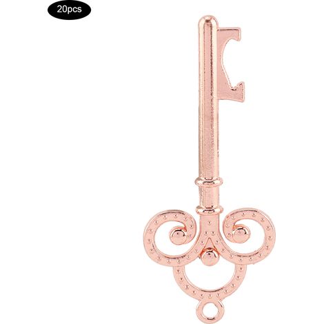 20 clés squelette pendentifs mariage cadeaux invités ou fête, doré rose, ouvre-porte bouteille, accessoire décoration événement (1/5)