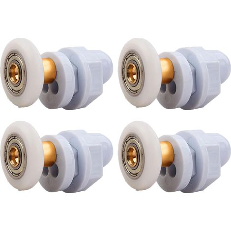 LaBlanc - Rodillos para mampara de ducha, 4 piezas de latón para puertas corredizas, para reemplazo de rieles de puerta de cristal (23 mm)