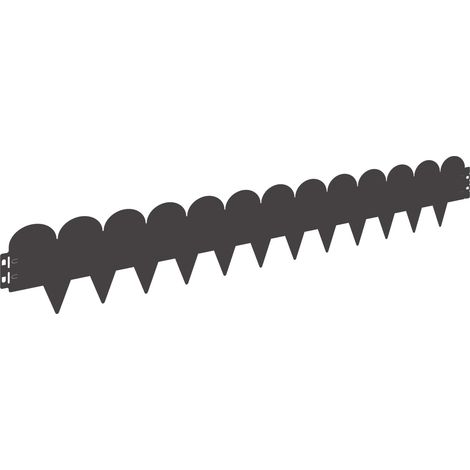 Bordure de Pelouse 10 pcs 103 x 15 cm Acier Noir vidaXL (1/5)