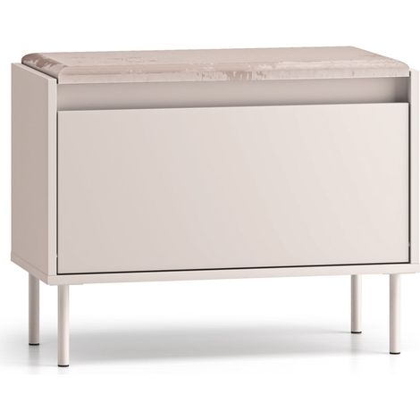 Selsey DIOCE – Panchina portascarpe con ribalta, greige, 69 cm