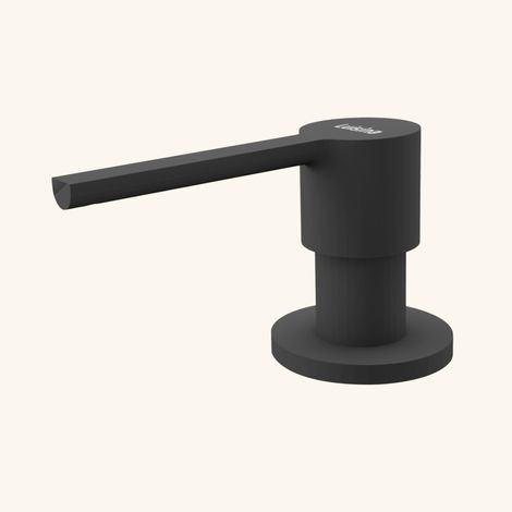 Distributeur de savon encastrable inox PVD noir mat – Capacité 300 ml – Solution élégante pour cuisine moderne – Rechargement facile – Luisina