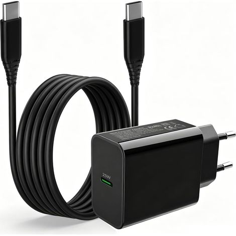 25W Chargeur et Cable pour Samsung Galaxy A16/A14 A15 A17 A13 A12 A34 A35 A36 A26 A52 A52S A55 5G A33 A23 A22 A05S A06 A25/S23/S22 Ultra/S21 FE/S20,Z Fold 4 5 6 7 Prise Usb C Charge Rapide et Cable (1/5)