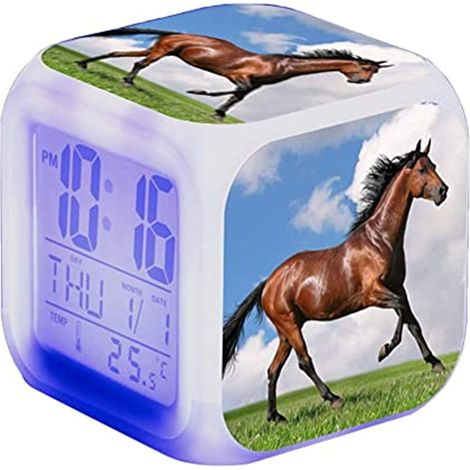Réveil RAILONCH en forme de cheval - Alarme animale LED (1/5)