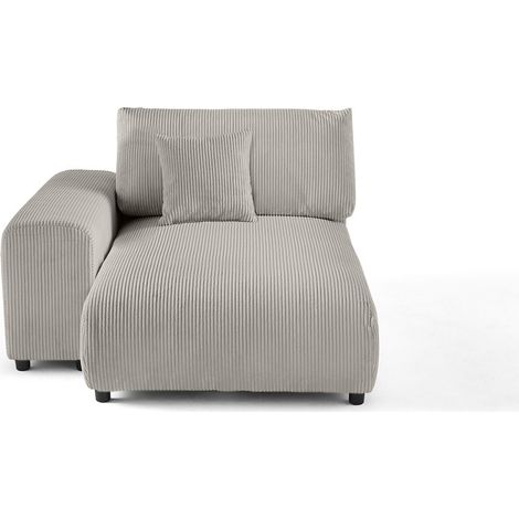 Lisa Design – Module d'assise méridienne gauche en velours côtelé – Dimensions 120x103 cm – Densité 30 kg/m3 – Coussins déhoussables et modulables (1/5)