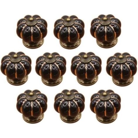 10 x Boutons de tiroir en céramique bouton de meuble forme citrouille pour tiroirs et placards de cuisine,Poignée de forme de potiron en céramique bouton commode armoire de cuisine placard tiroir poig (1/5)
