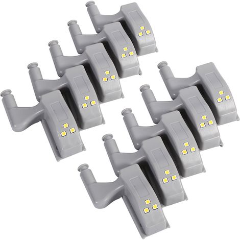 Lot de 10 charnières lumineuses LED pour placards, armoires et penderies (blanc froid) (1/5)
