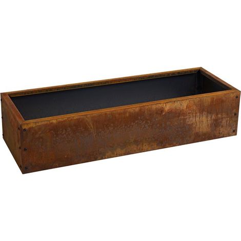 Beeteinfassung Beetumrandung Hochbeet 115x40x25 cm Edelrost Rost Cortenstahl (1/5)
