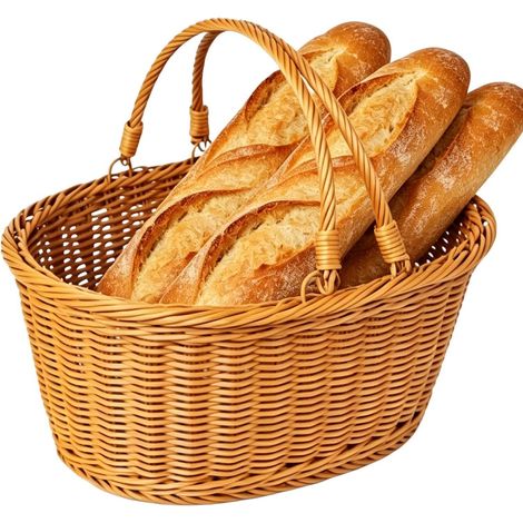 Panier À Provisions Avec Poignée Corbeille De Récolte Et Rangement Tressée Corbeille à Vide pour Maison, Appartement, Camping, Pique-nique, Vacances, Courses, Jardin, Arrière-cour, Parc (1/5)
