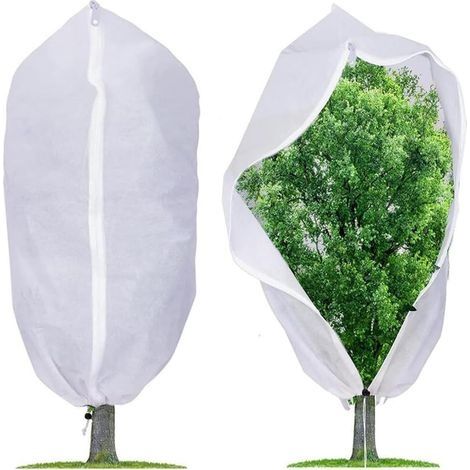 2 Pièces Housse Hivernage Plante Housse de Protection pour Plantes 120 x 80cm Sac Antigel Housse d'hivernage Réutilisable avec Cordon de Serrage à Glissière (1/5)