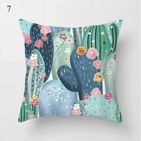 Taie D'oreiller Coton Linen Motif Daisy - Usage Intérieur Extérieur - Pour Canapé Chaise Lit Voiture - 40x40 cm (1/5)