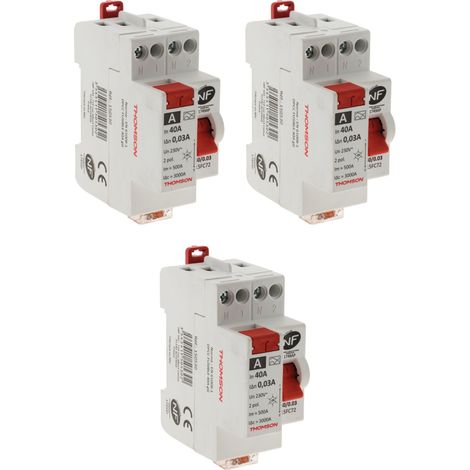 3 Interrupteurs différentiels à vis - 30mA type A 40A NF - Thomson