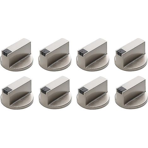 Poignée de cuisinière, bouton de commande en alliage de zinc de 6 mm, interrupteur de four universel argenté pour cuisinière à gaz, convient (1/5)