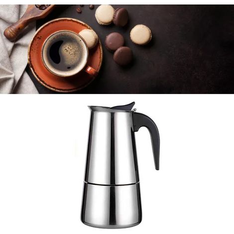 100 ml Moka-Kanne aus Edelstahl mit Wärmeisolierung zum manuellen Aufbrühen von Kaffee (1/5)