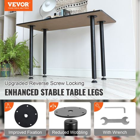 Pied de Table 4PCS Pieds de Bureau Réglables 711,2 cm en Acier Massif Capacité de Charge 544 kg Installation Rapide Pieds de Meuble… (1/5)