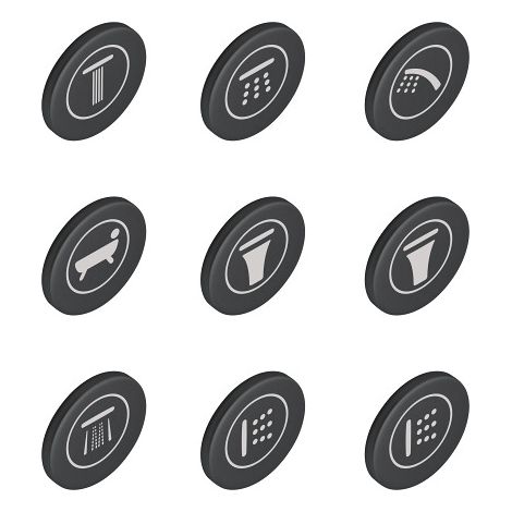 Grohe - Tapones de símbolos para grifos SmartControl, 9 unidades 14077XH0