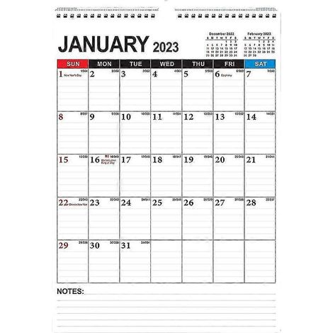 Kalender – Monatswandkalenderplaner von Januar 2023 bis Juni 2024, 30,5 cm x 43 cm, Doppeldrahtbindung