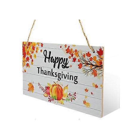 Panneau de bienvenue en bois pour Thanksgiving, décoration à suspendre pour la porte d'entrée ou le porche, saison des récoltes