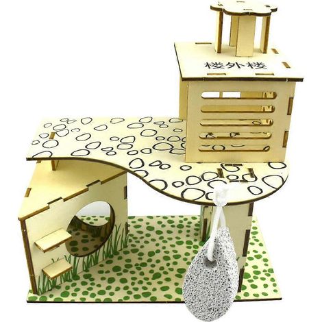 Maisonnette en bois pour petits animaux (cochon d'Inde, hamster, souris, hérisson) - C- (1/5)