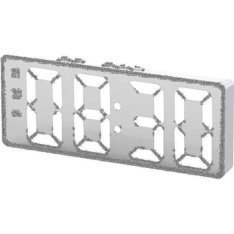 Réveil numérique LED effet miroir, réveil de bureau numérique haute définition, commande vocale et affichage de la température (1/5)