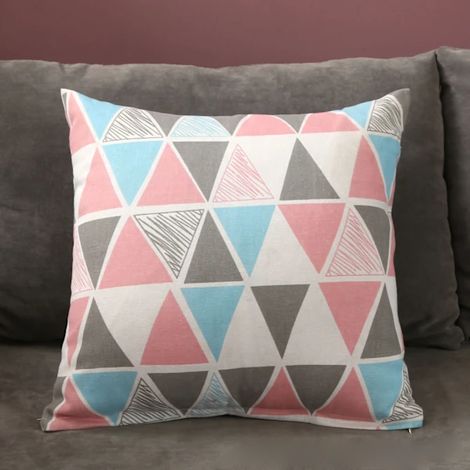Filiyano – Oreiller, taie d'oreiller, coussin de canapé, accessoires, lin, style nordique, usage quotidien, textile de maison, triangle coloré 40x40 (1/5)