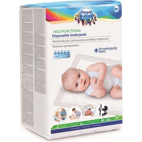 Serviettes hygiéniques jetables multifonctionnelles 90x60 cm, Canpol Babies (1/2)
