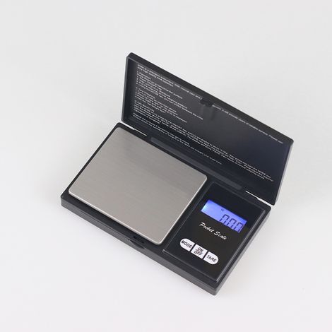 Feine Digitalwaage 500 g in Schwarz – Elektronische Taschenwaage mit Tara-Funktion und LCD-Display – Genau für Münzen, Schmuck (1/5)