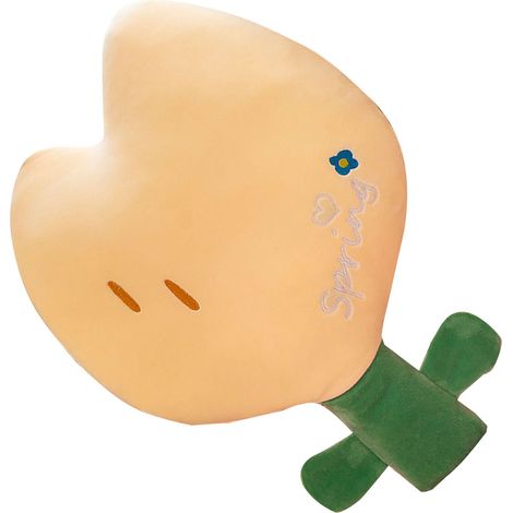 Coussin en forme de fleur artificielle, adorable poupée fleur animée, oreiller de sommeil, peluche, jaune L (1/5)