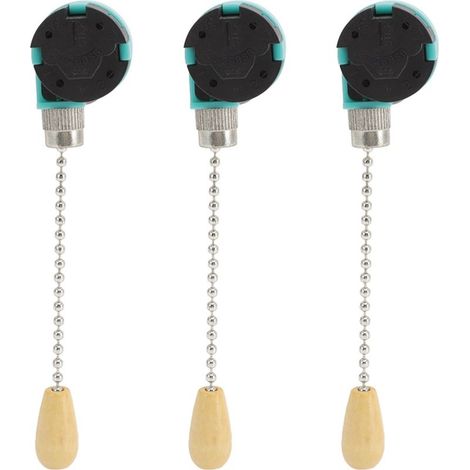 Ceiling with switch to chain, 3 speeds, 4 wires, lamp of fan for wall chrome-plated, 3 pieces (1/5)