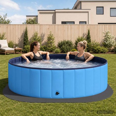 vidaXL Tapete para piscina 25 uds. Ø 292 cm Redondo Espuma EVA Negro (1/5)