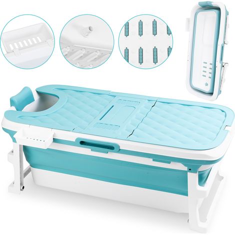 Randaco Badewanne Erwachsene tragbar Badewanne Faltbare Wannemit Abdeckung für Dusche und Spa 149cm