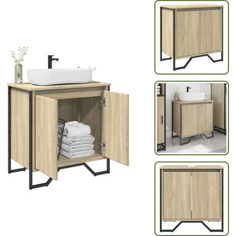 vidaXL Armoire lavabo de salle de bain chêne sonoma 60x35x60 cm