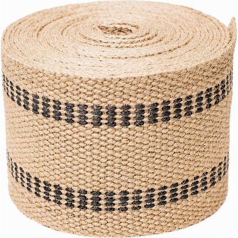 Sangle de jute tressée 3 cm pour fauteuil et siège, bande d'attache en jute naturelle pour mobilier et jardinage, couleur jaune pâle, usage polyvalent (1/4)