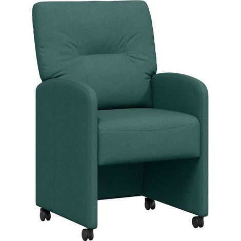 Esszimmerstühle mit Rollen 2 pcs Dunkelgrün 57 x 67 x 95 cm vidaXL