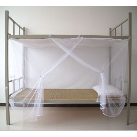 Moustiquaire Lit superposé blanc pour dortoir d'étudiants à trous fins de 195100150cm (1/3)