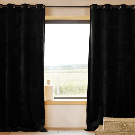 Rideau Ignifugé  M1 en velours premium Noir 140x260 cm