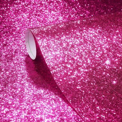 Papier Peint Salon Rose 40 X 700Cm Autocollant Meuble Avec Paillettes Magenta Papier Deco Adhesif Meuble Pour La Décoration [BI125] (1/5)