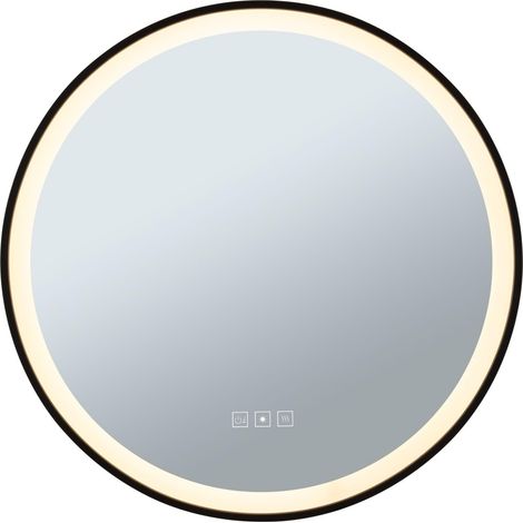 Miroir lumineux LED IP44 White Switch 750lm 230V 11,5W gradable Noir, Miroir luminaire de salle de bain (1/5)
